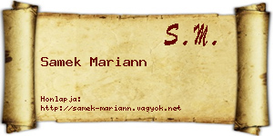 Samek Mariann névjegykártya