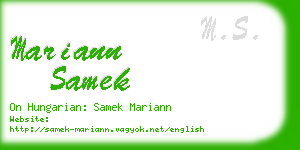 mariann samek business card